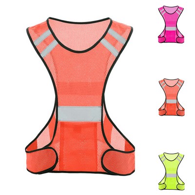 High Visibility Reflective Running Vest with Large Pocket