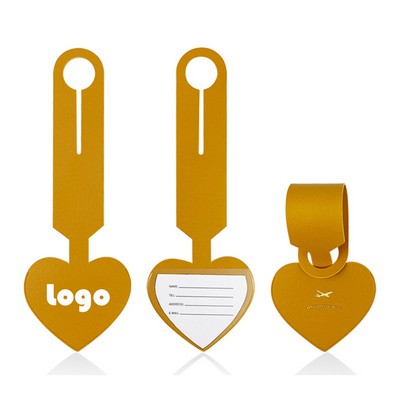 PU Leather Love Heart Shape Luggage Tag Suitcase Tag