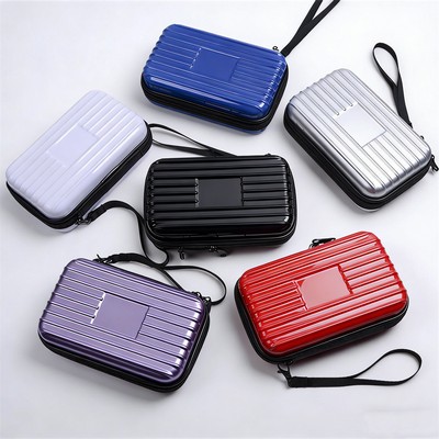 Custom Logo Portable Crossbody Hard Case Cosmetic Bag, 7-inch ABS+PC Storage Bag, Corporate Gift Bag