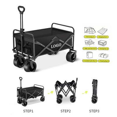 Outdoor Foldable Camping Cart Collapsible Picnic Utility Wagon