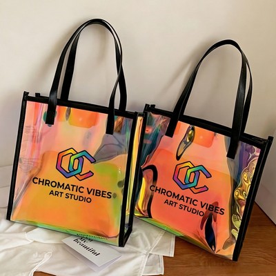 Transparent PVC Waterproof Tote Shopping Bags