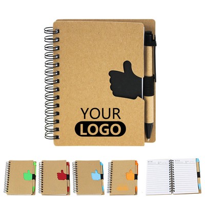 Spiral Thumb Notebook With Pen