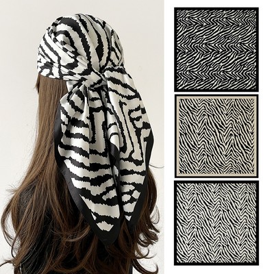 Custom 35.5" x 35.5" Polyester Twill Polyester Square Scarf Women's Fashion Square Neck