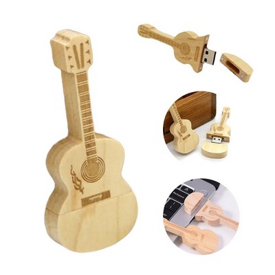 16GB Guiter Shaped Wooden USB Flash Drivee