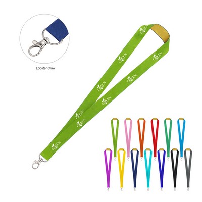 1" Custom Polyester Lanyard for ID Badges W/ Lobster Claw