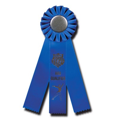 Value Line Rosette Ribbon w/ 3 Streamer (3 1/2"x10")