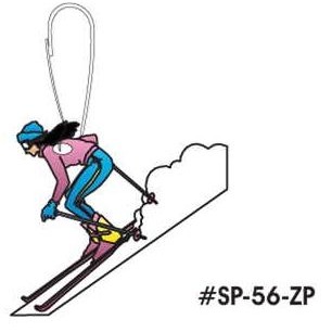 Female Skier Zipper Pull