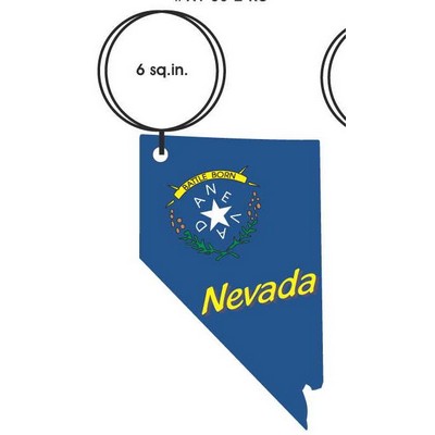 Nevada Battle Born Key Chain w/Clear Mirrored Back (6 Square Inch)