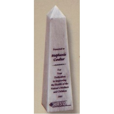 10" White Marble Obelisk Award