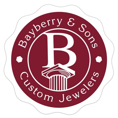 Occasion Roll Label | Circle | 1 1/4" dia. | Scalloped Edge | White Gloss Paper