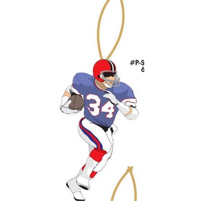 Football Player Promotional Ornament w/ Black Back (6 Square Inch)