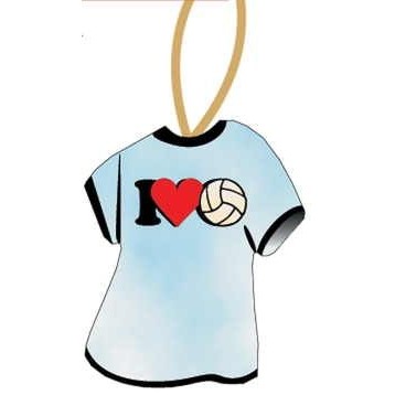 I Love Volleyball Promotional T-Shirt Ornament w/ Black Back (4 Square Inch)