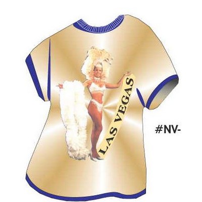 Vegas Showgirl in Yellow T-Shirt Acrylic Coaster w/Felt Back
