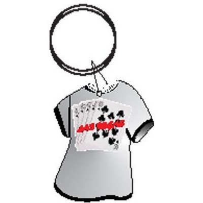Spades Royal Flush T-Shirt Key Chain w/Clear Mirror Back (4 Square Inch)