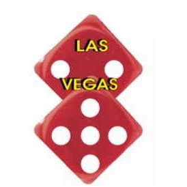 Las Vegas Dice Magnet w/ Full Magnetic Back (4 Square Inch)