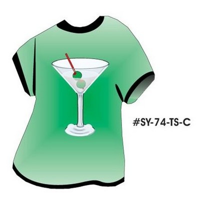 Martini T-Shirt Acrylic Coaster w/Felt Back