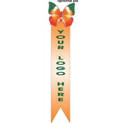 Orange & Green Butterfly Bookmark w/ Black Back