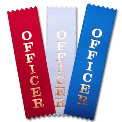 1-5/8"x6" Vertical Officer Stock Title Ribbon