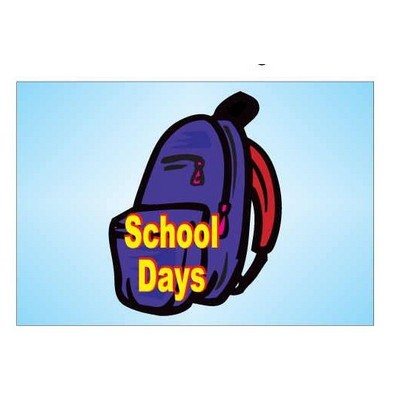 School Days Backpack Rectangle Badge w/ Bar Pin (2"x3")