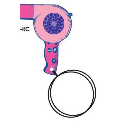 Hair Dryer Key Chain w/Mirrored Back (3 Square Inch)