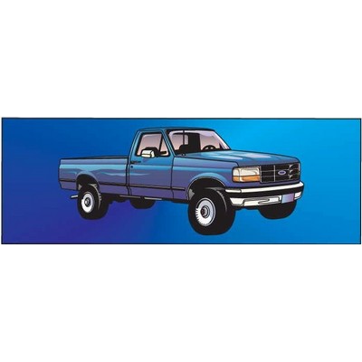 Blue Pick Up Truck Panoramic Badge w/ Bar Pin