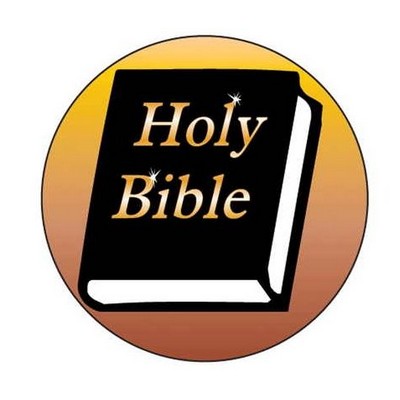 Holy Bible Round Badge w/ Bar Pin (2 1/2" Diameter)