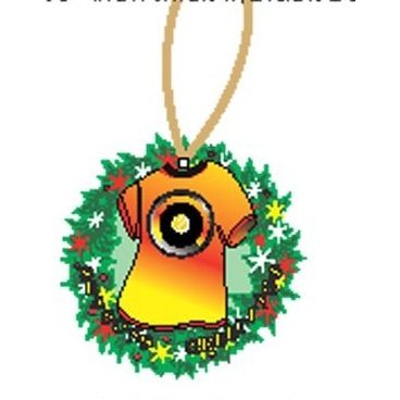 Rpm Record T-Shirt Promotional Wreath Ornament w/ Black Back (4 Square Inch)