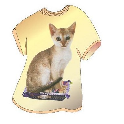 Singapura Cat T-Shirt Acrylic Coaster w/Felt Back