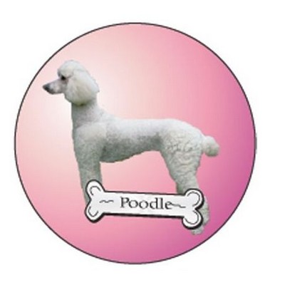 Poodle Dog Round Metal Photo Magnet (2 1/2")