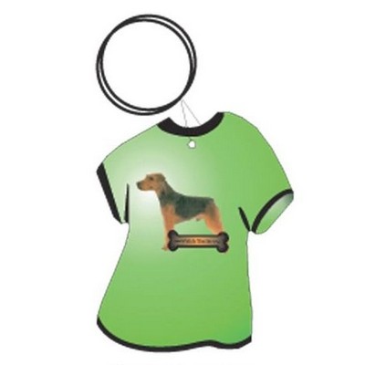 Welsh Terrier T Shirt Keychain w/Mirrored Back (4 Square Inch)