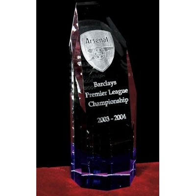 Crystal Octagon Award Pillar w/Custom Etching (6")