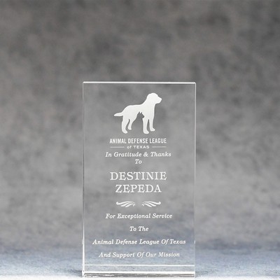 Optic Crystal Wedge Award - 7"