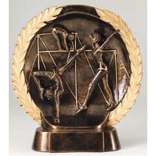High Relief Female Gymnastics Award - 7 1/2"