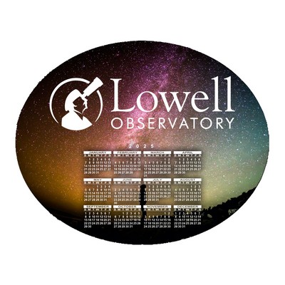 10"X8" Oval Shape Hard Surface Calendar Mouse Pad Full Color 1/16" Rubber Base