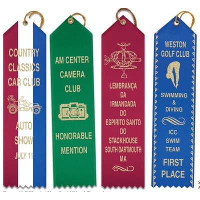 Custom Printed Point Top Ribbon (2½"x10")