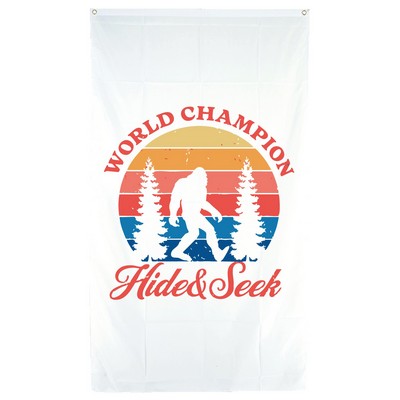 Custom Printed Flag on White Fabric w/Photocolor Digital Process (1' x 1.5')