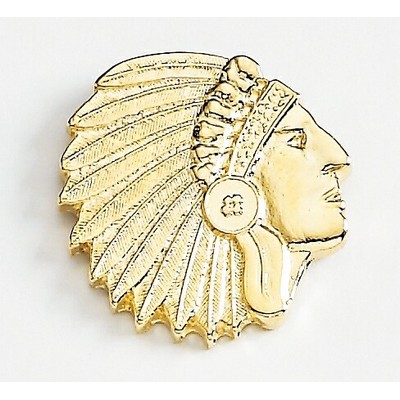 Indian Head Marken Design Cast Lapel Pin (Up to 1")