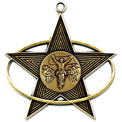 Stock All-Star 3" Medal- Bicycling