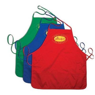 Deluxe Twill Bib Apron w/ Rounded Corners & 3 Pockets