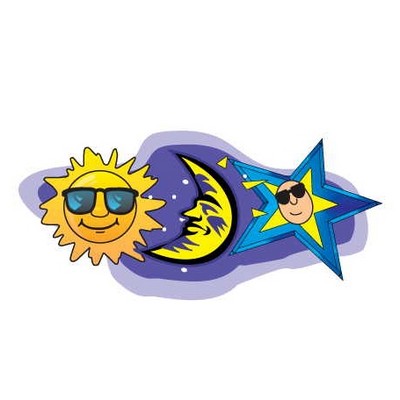 Sun And Moon Executive Magnet w/ Full Magnetic Back (6 Square Inch)