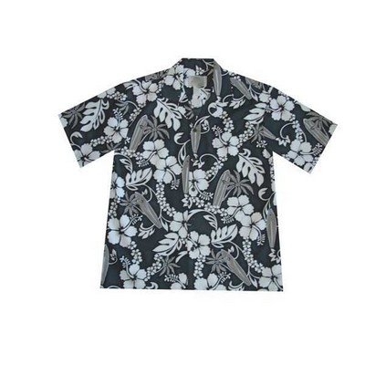 Hawaiian Shirt - 100% Cotton Poplin Tropical Print w/ Coconut Button Front (S - 3XL in-stock)