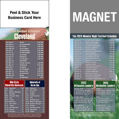 Cleveland Pro Football Schedule Peel & Stick Magnet (3 1/2"x8 1/2")