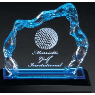 Blue Glacier Award w/ Reflective Base (6"x6")