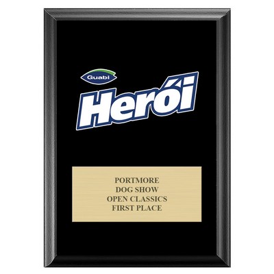 Black Full Color Plaque w/Engraved Plate (5"x7")