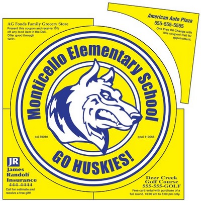 Square Outdoor Magnet w/Kiss Cut Circle (6"x 6")