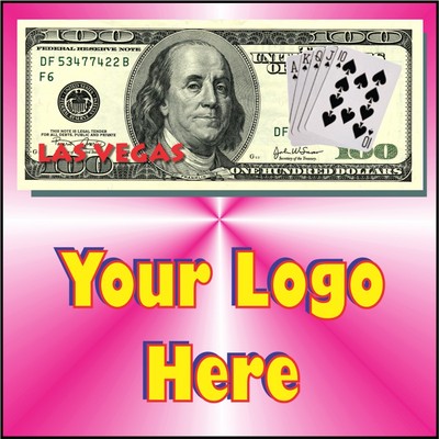 Las Vegas Royal Flush $100 Bill Metal Photo Magnet (2 1/2" Square)