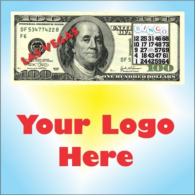 Las Vegas Bingo $100 Bill Metal Photo Magnet (2 1/2" Square)