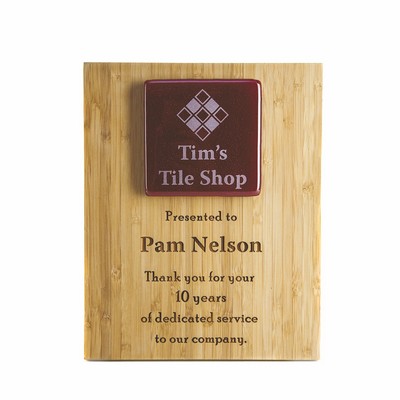 Eco Conscious Glass Tile Award Plaque (9"x12")