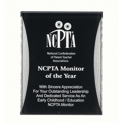 8"X10" Black And Silver Reflection Acrylic Plaque