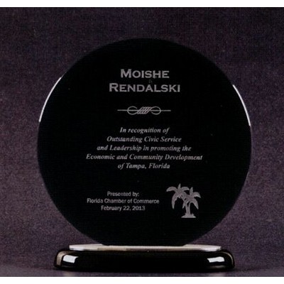 Round Black Glass Award (6 ¾ " x 7 ¼")